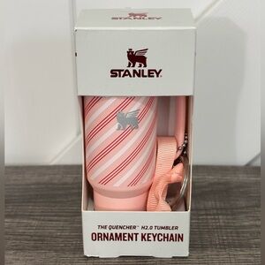 NEW Stanley Pink Striped Tumbler Keychain